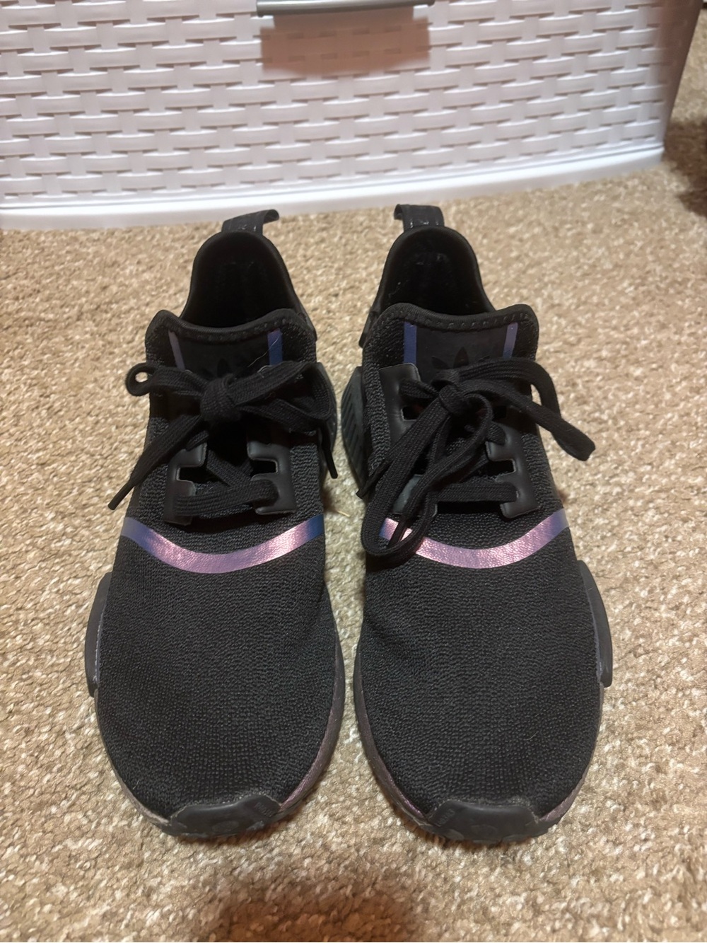 Adidas Black Sneakers with Iridescent Accent